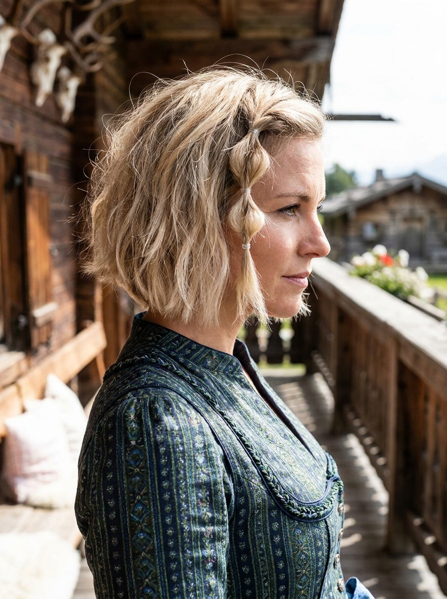 Short Hair Mini Bubble Braid als Dirndlfrisuren Inspiration 2026